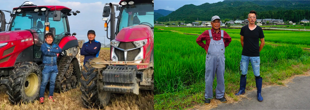 パートナー生産者の株式会社レイクスファーム（左）と旭農園（右）